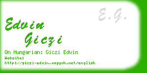 edvin giczi business card